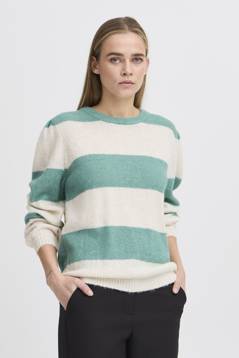 Dusty stripe jumper, green