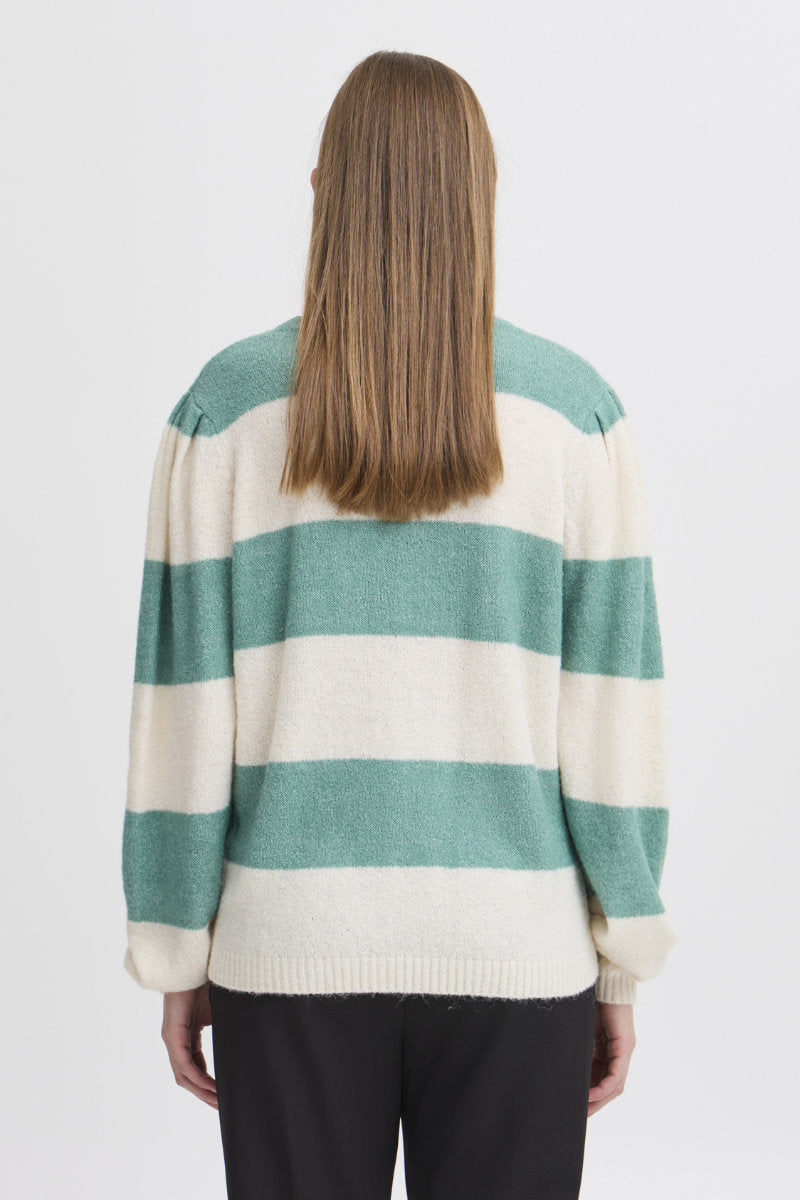 Dusty stripe jumper, green