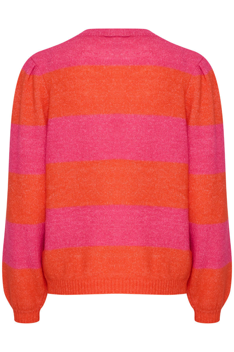 Dusty stripe jumper, pink and orange