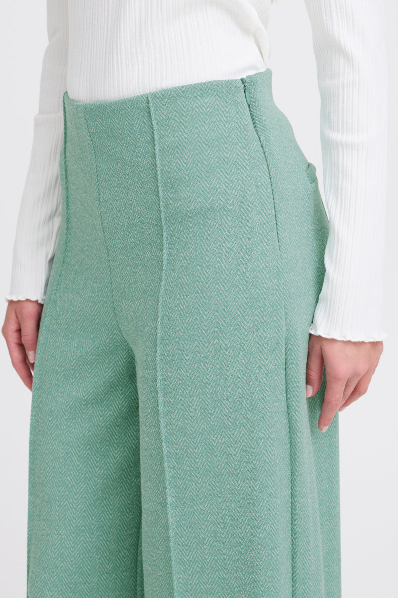 Kate jacquard trousers, green