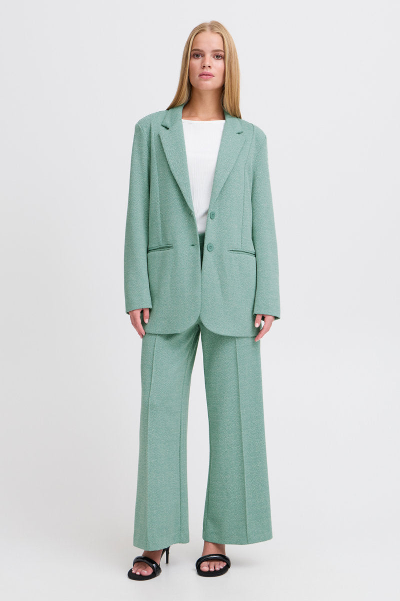 Kate jacquard trousers, green