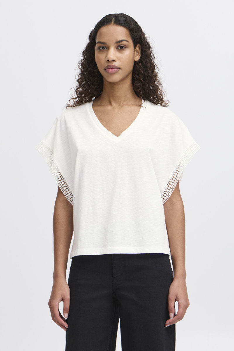 Olya short sleeve T shirt, ivory