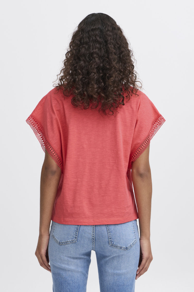 Olya short sleeve top, geranium