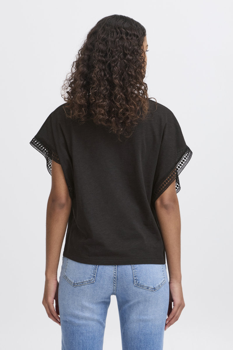 Olya short sleeve top, black