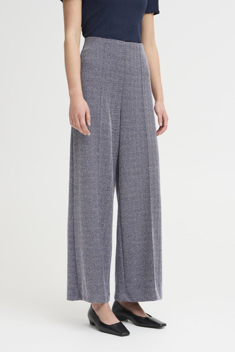 Kate herringbone trousers, navy