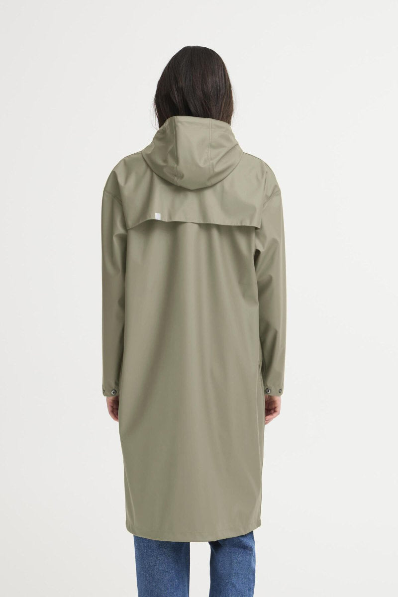 Tazi long raincoat, Sage