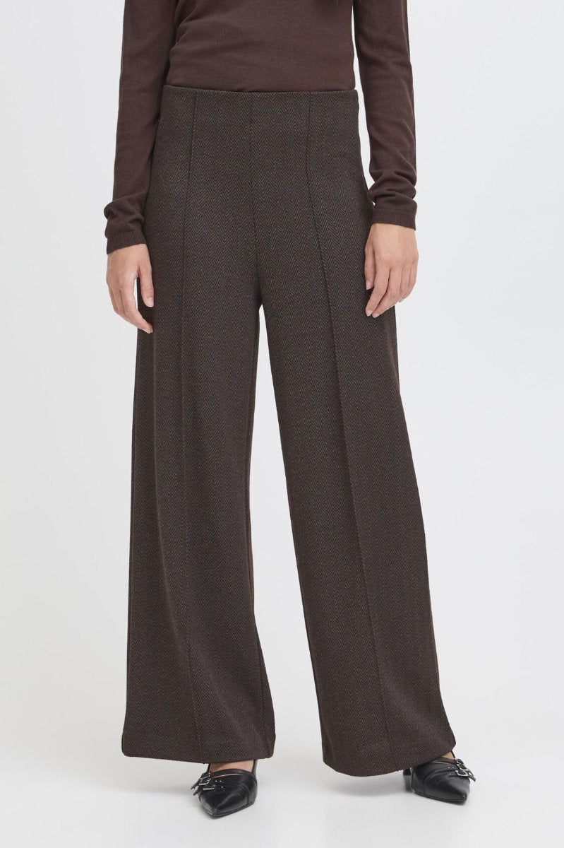 Kate herringbone trousers, chocolate