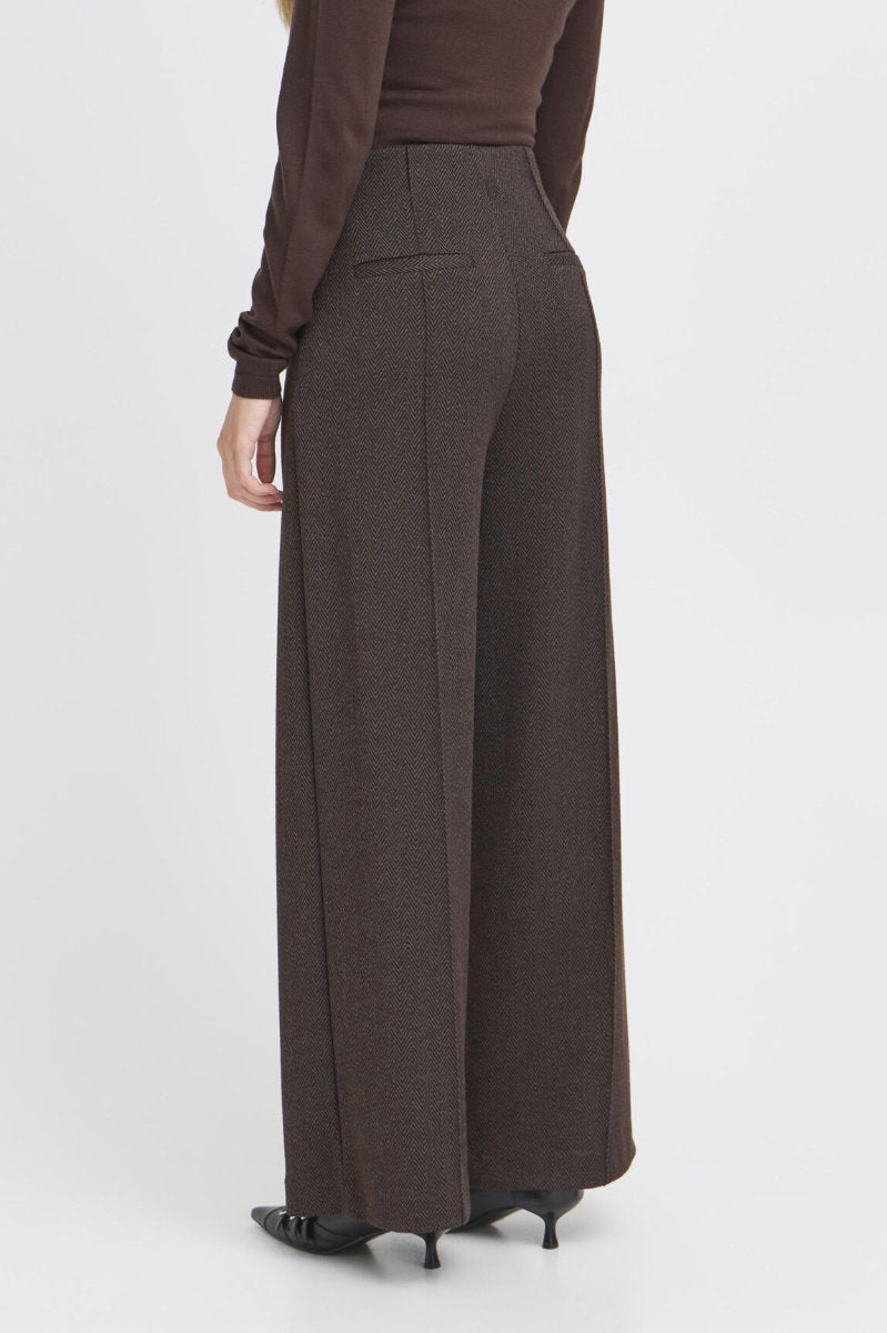 Kate herringbone trousers, chocolate