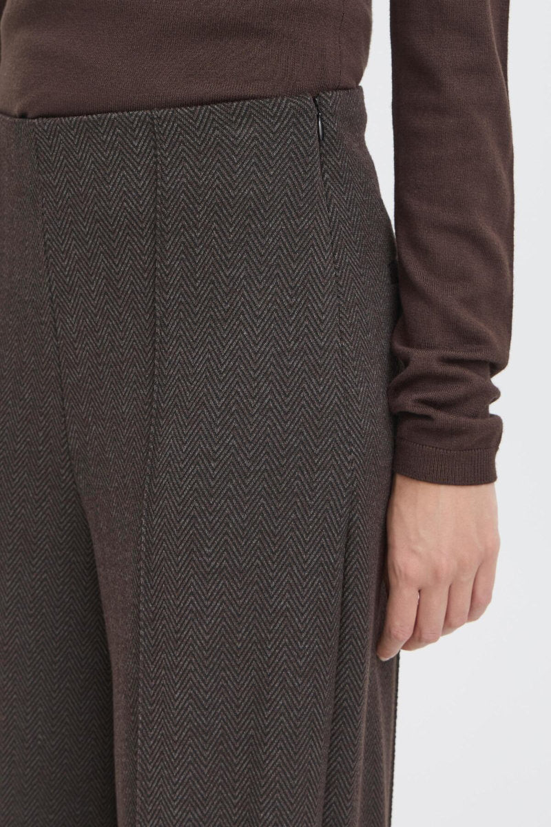 Kate herringbone trousers, chocolate