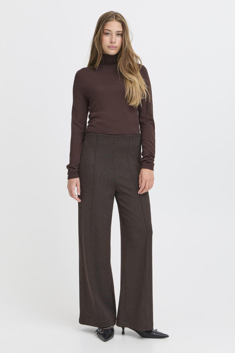 Kate herringbone trousers, chocolate