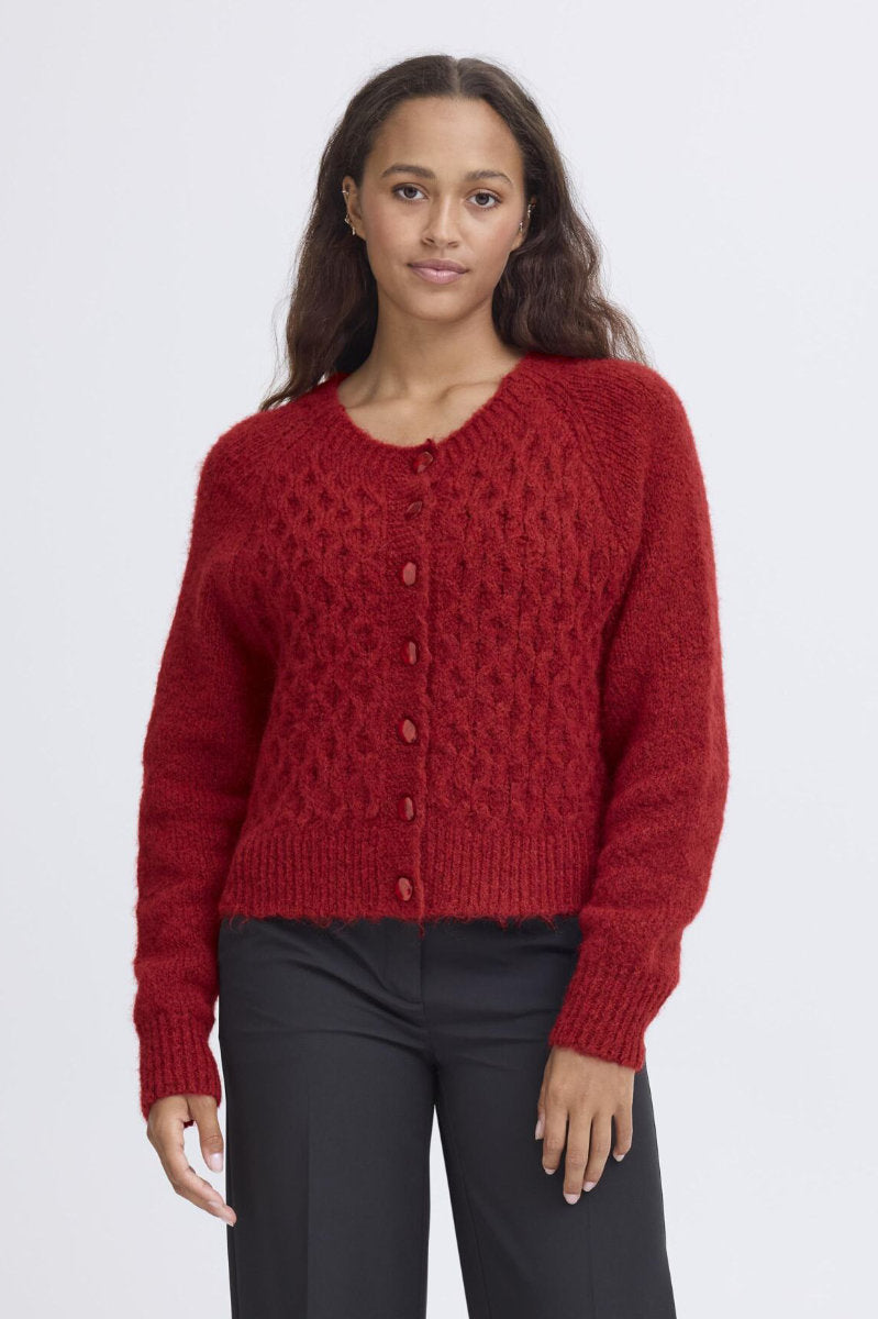 Belablue cardigan, garnet red