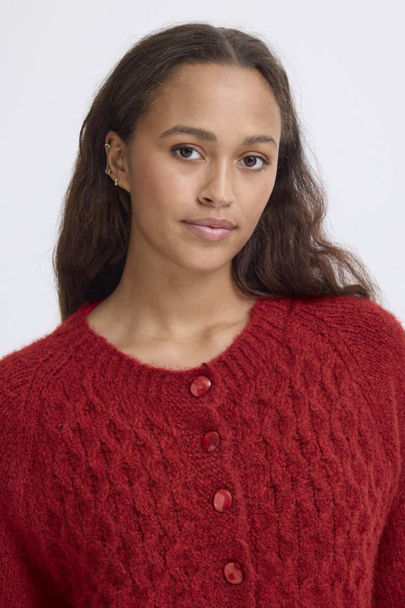Belablue cardigan, garnet red