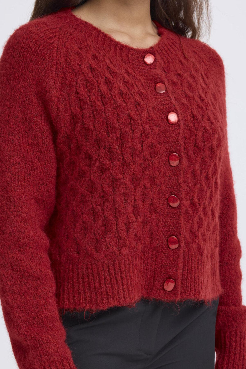 Belablue cardigan, garnet red