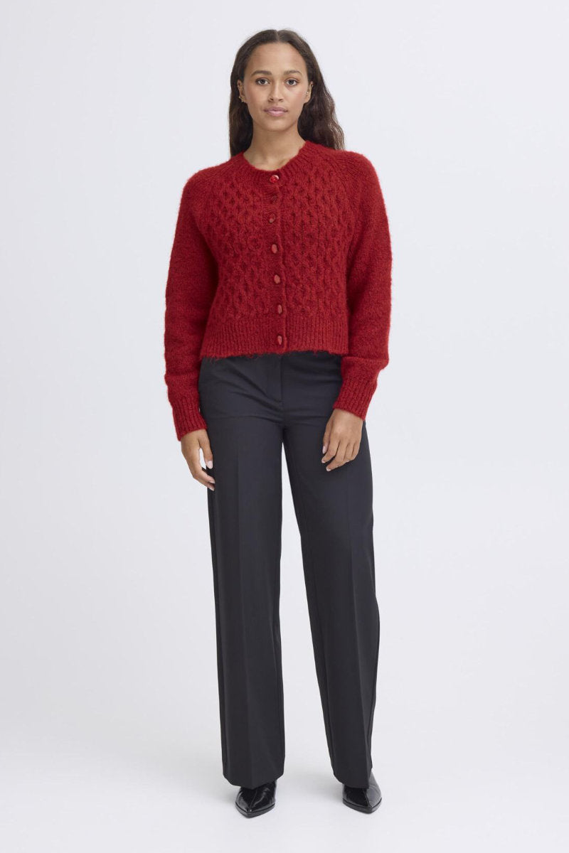 Belablue cardigan, garnet red