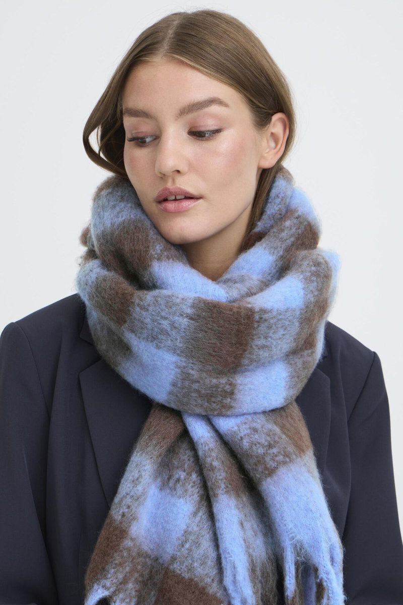 Manuella scarf, coffee blue