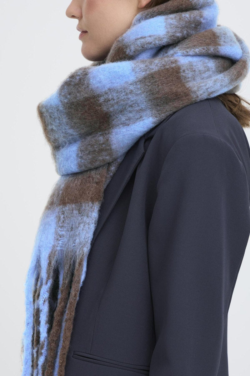 Manuella scarf, coffee blue