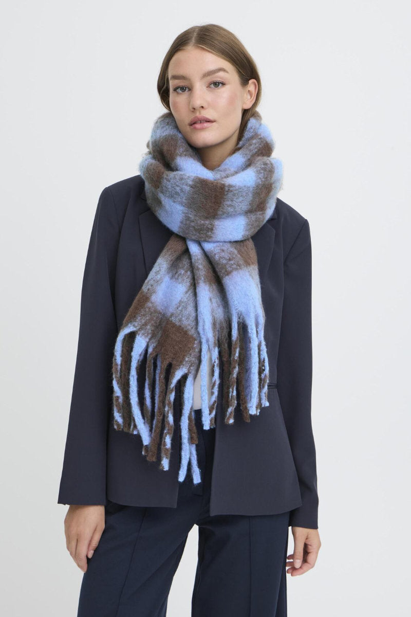 Manuella scarf, coffee blue