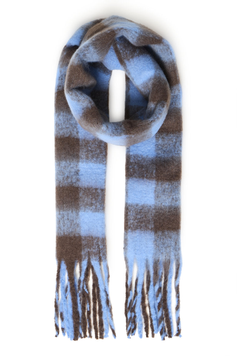Manuella scarf, coffee blue