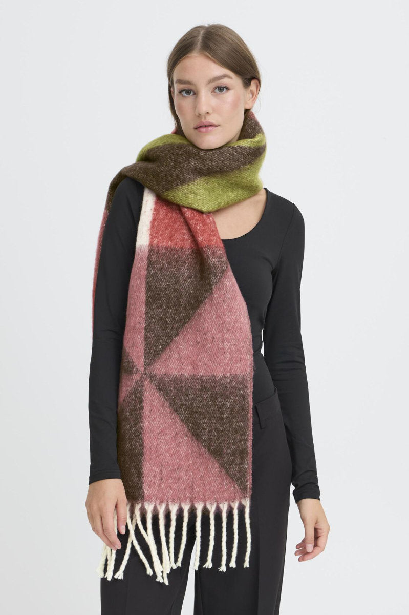 Malfrid scarf, russet olive