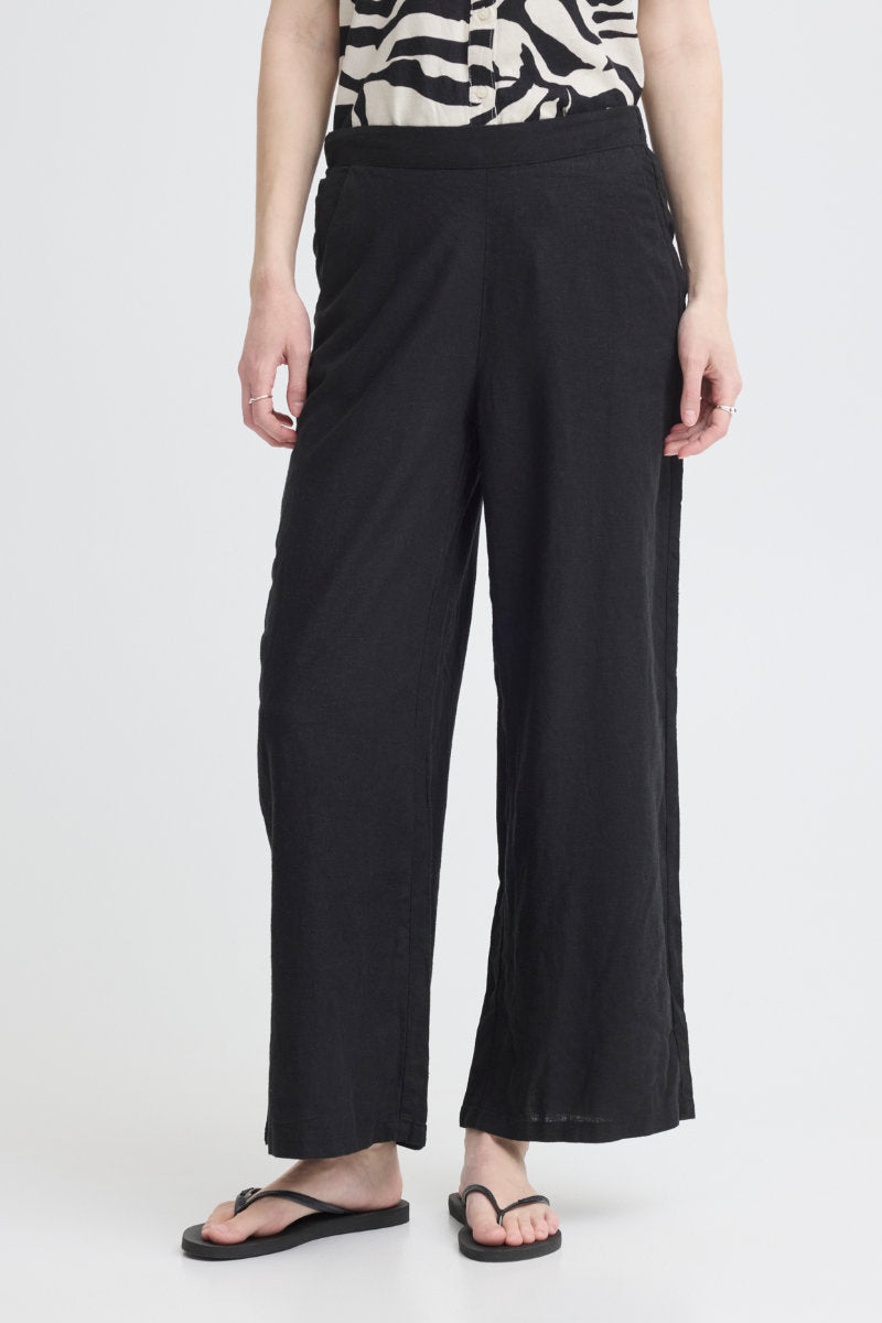 Linno trousers, black