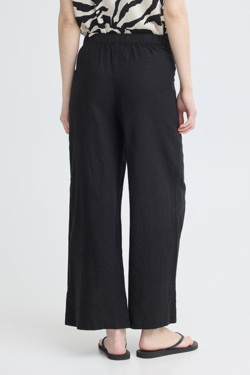 Linno trousers, black