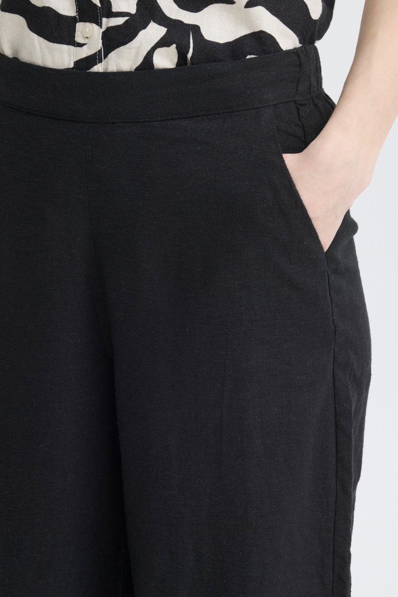 Linno trousers, black
