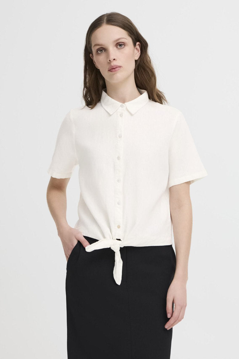 Linno shirt, ivory