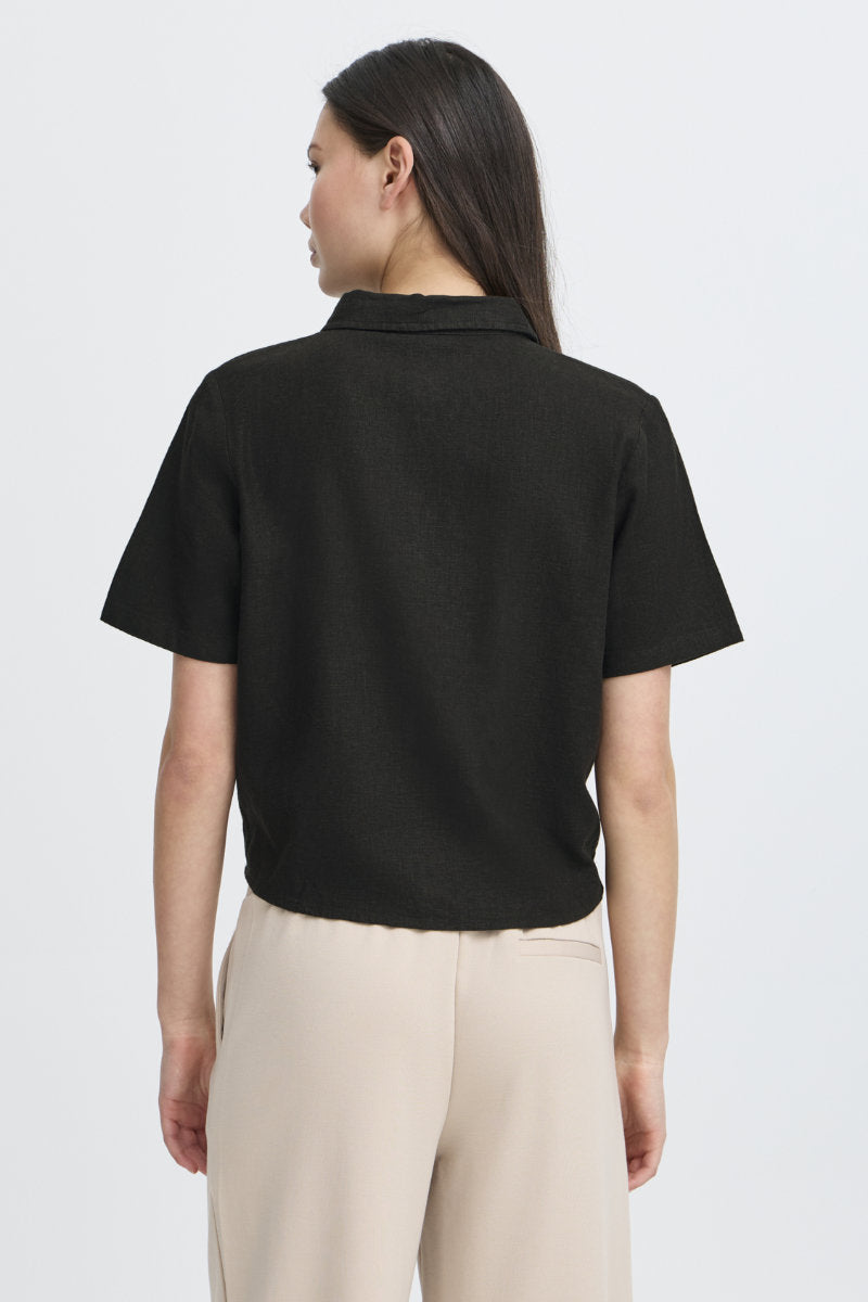 Linno shirt, black