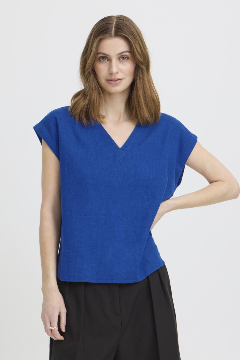 Linno t shirt, royal blue
