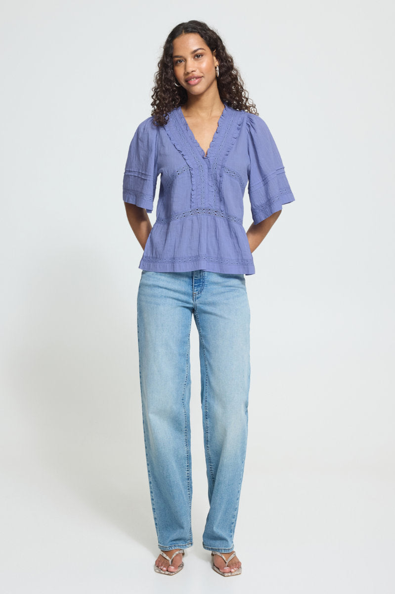Voilana blouse, soft blue