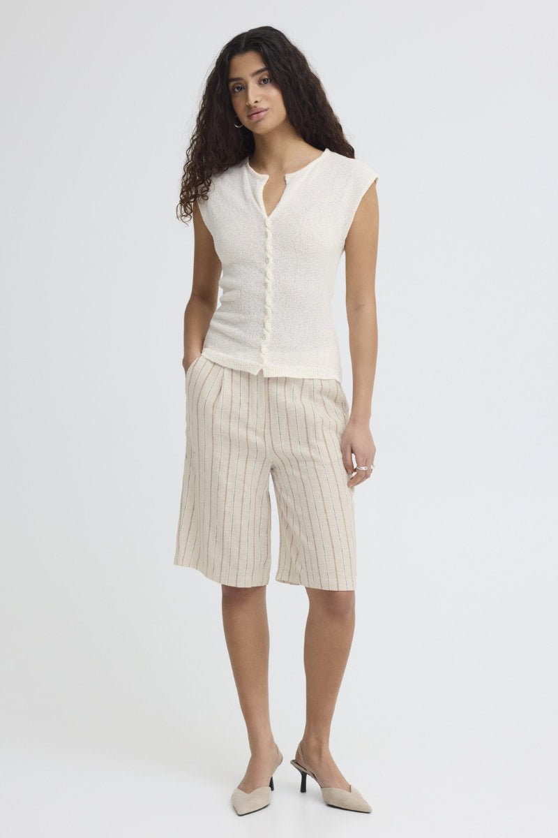 Linno stripe shorts, cream