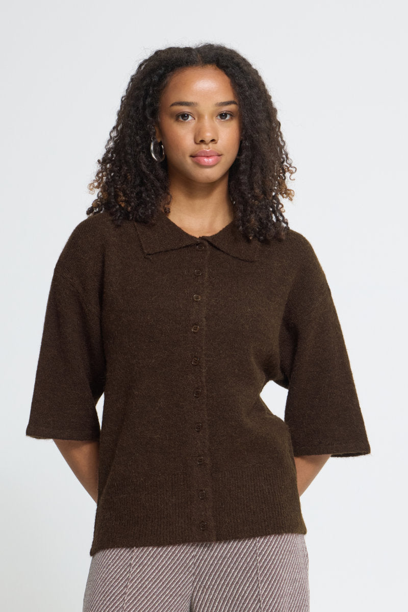 Kamara short sleeve cardi, coffee