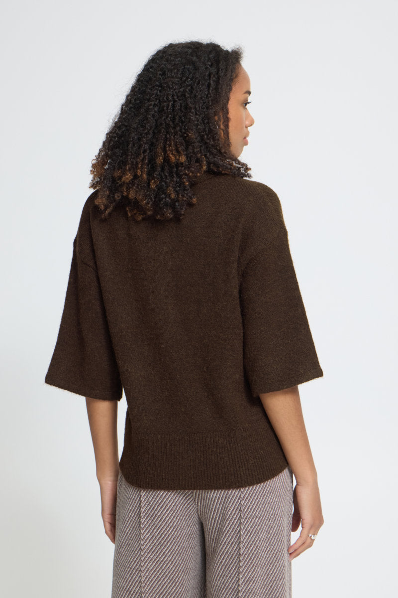 Kamara short sleeve cardi, coffee