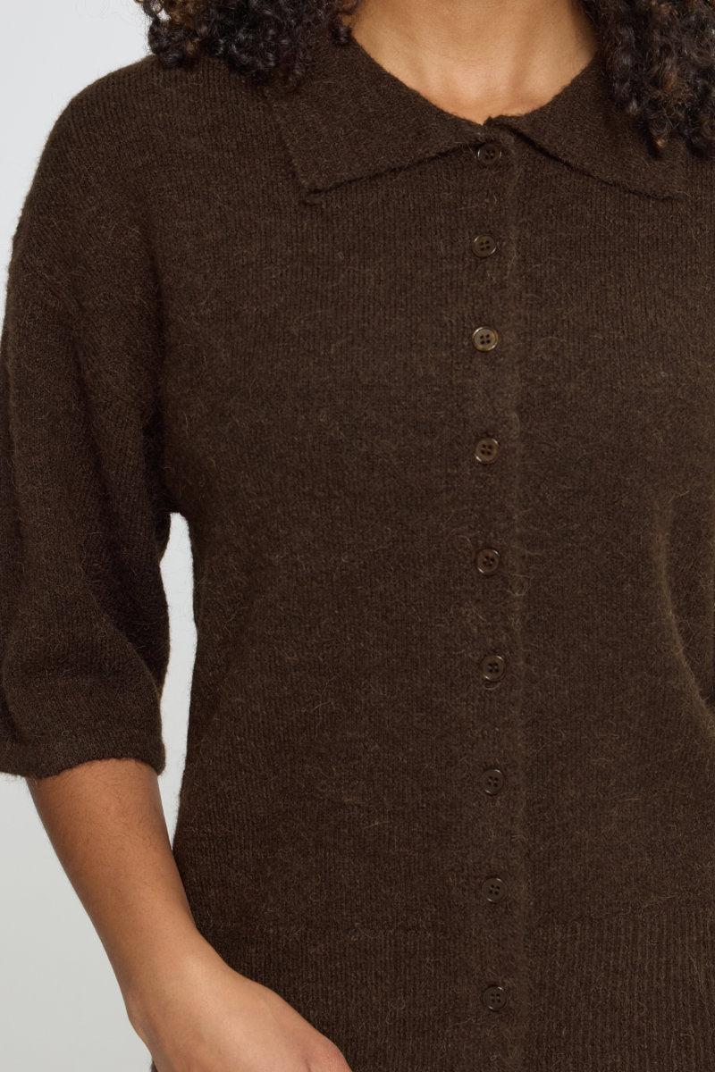 Kamara short sleeve cardi, coffee