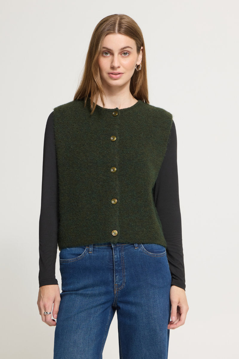 Panora waistcoat, dk olive
