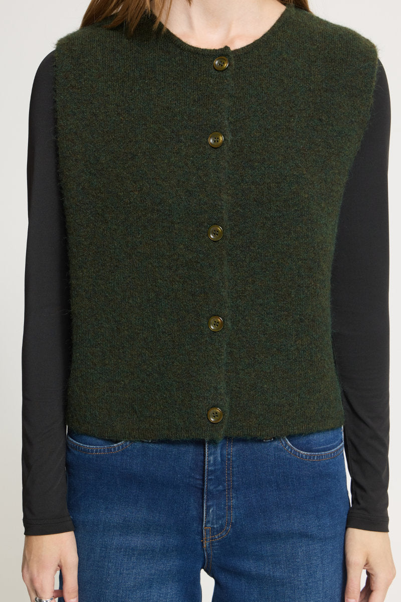 Panora waistcoat, dk olive