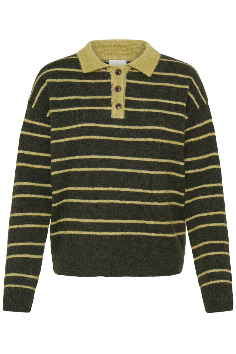 Sage polo neck jumper, olive