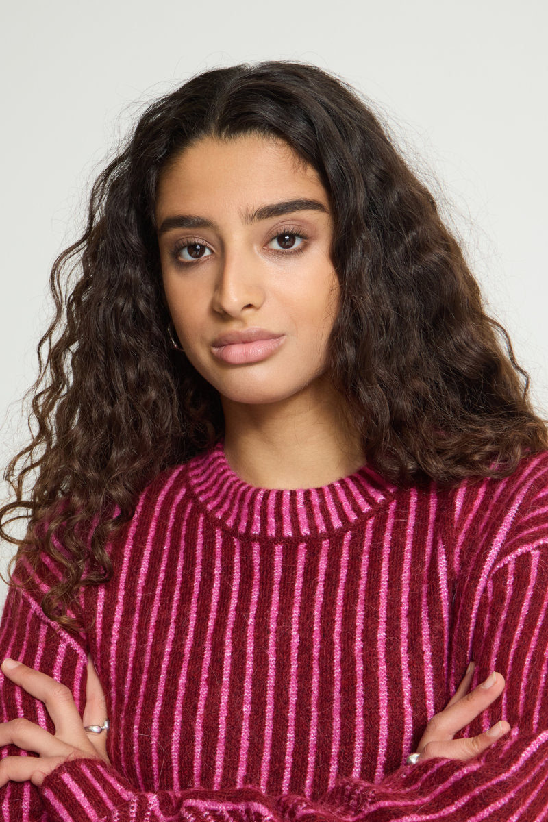 Kamara stripe jumper, berry