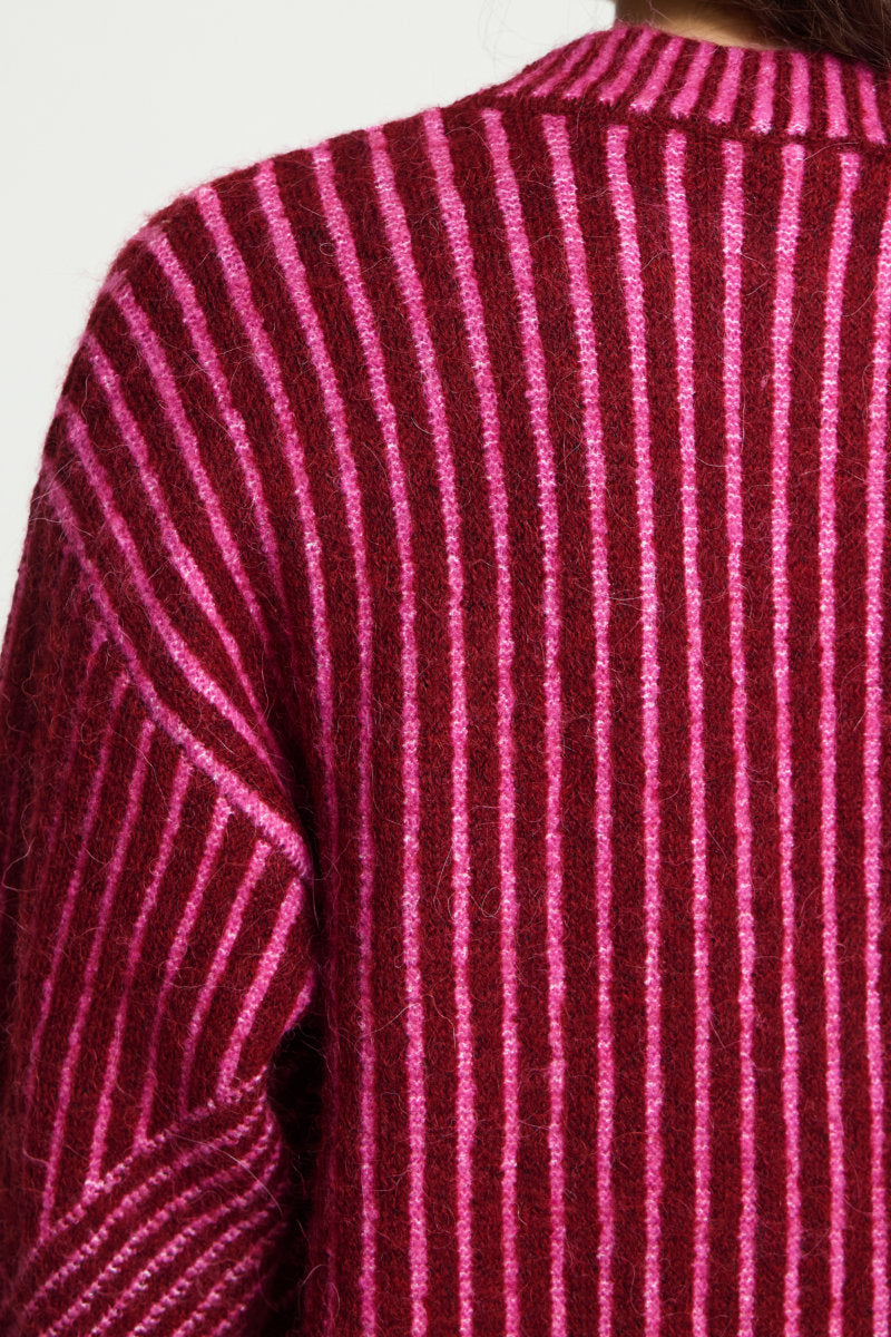 Kamara stripe jumper, berry