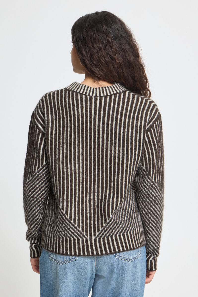 Kamara stripe jumper, chocolate