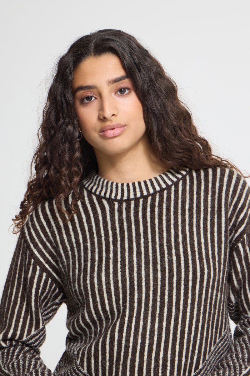 Kamara stripe jumper, chocolate