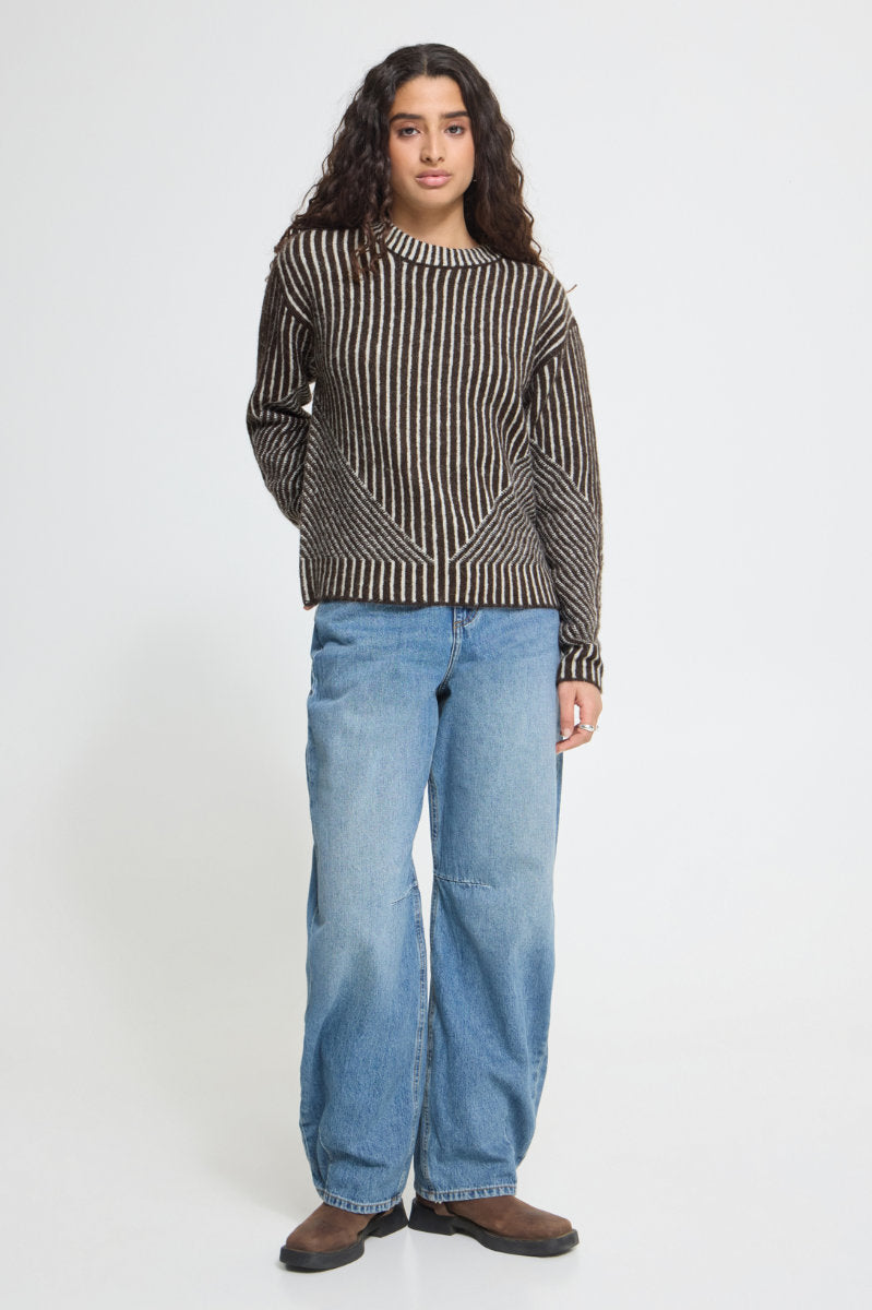 Kamara stripe jumper, chocolate