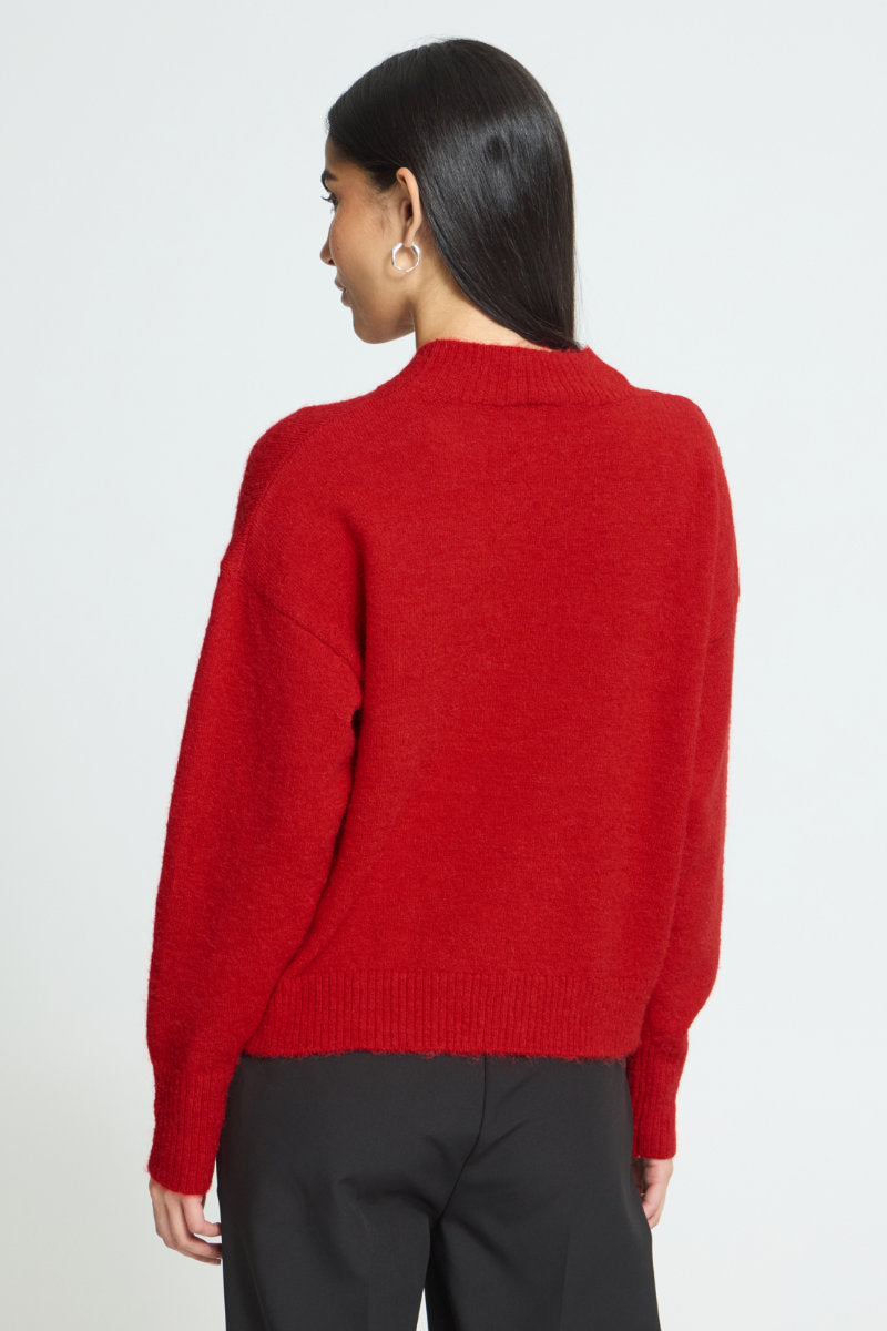 Sage turtle neck jumper, red