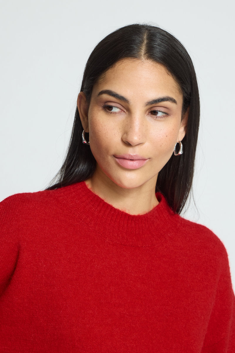 Sage turtle neck jumper, red