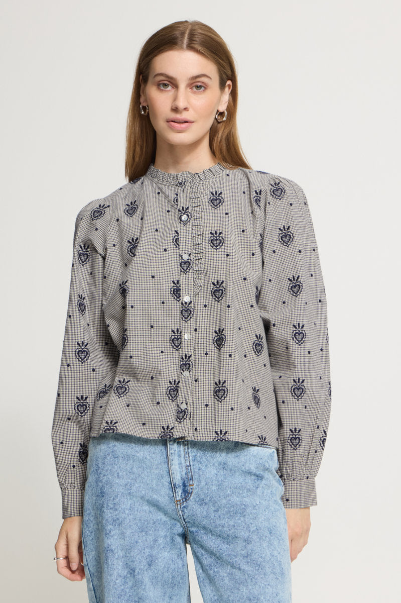Eloza blouse, navy cream