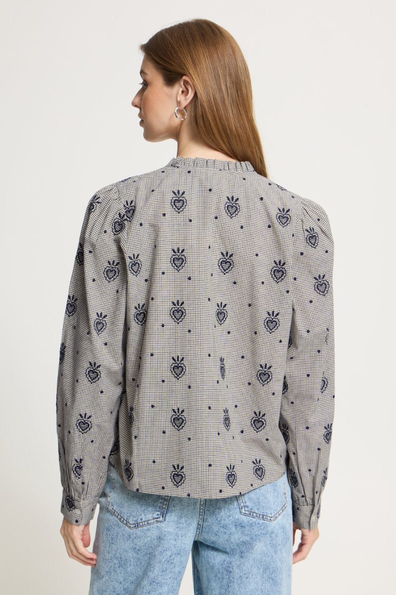 Eloza blouse, navy cream