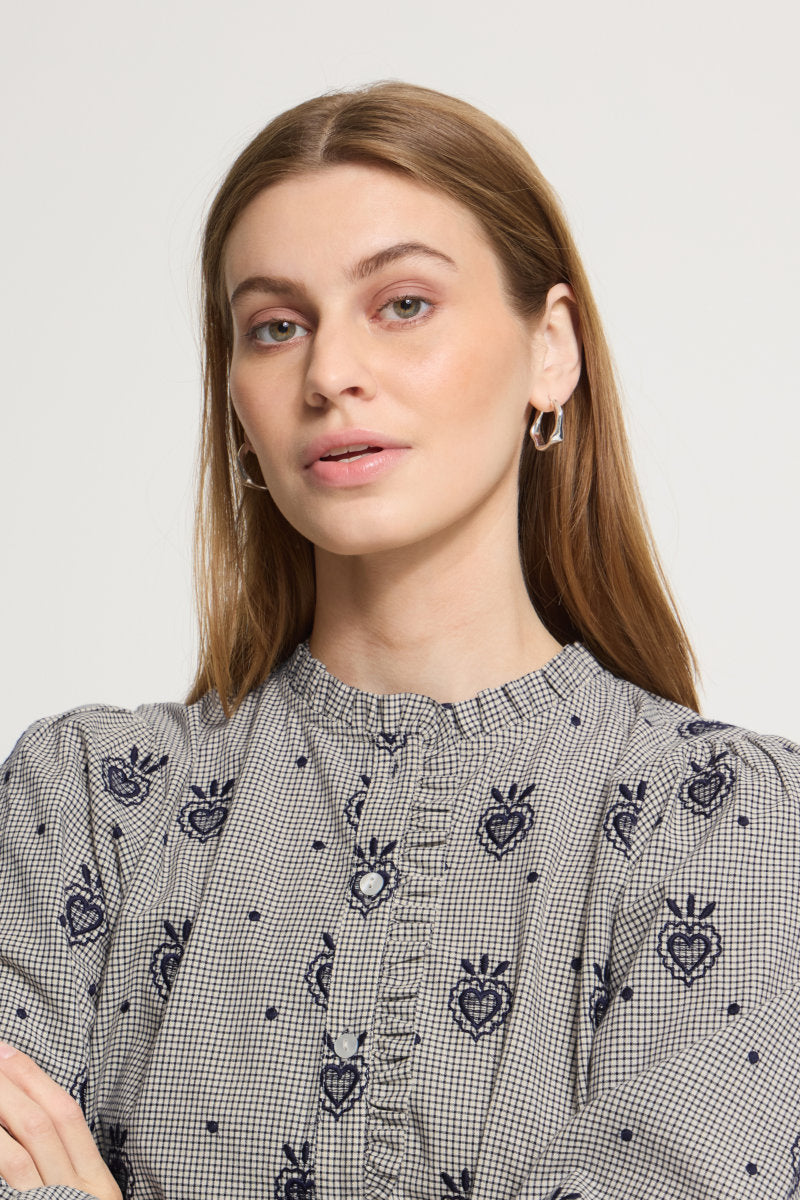 Eloza blouse, navy cream