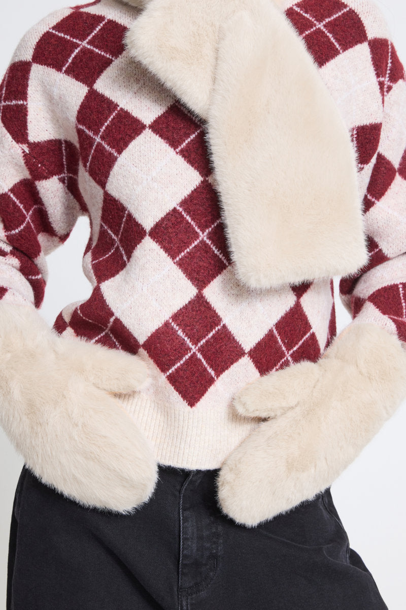 Ebna mittens, cream