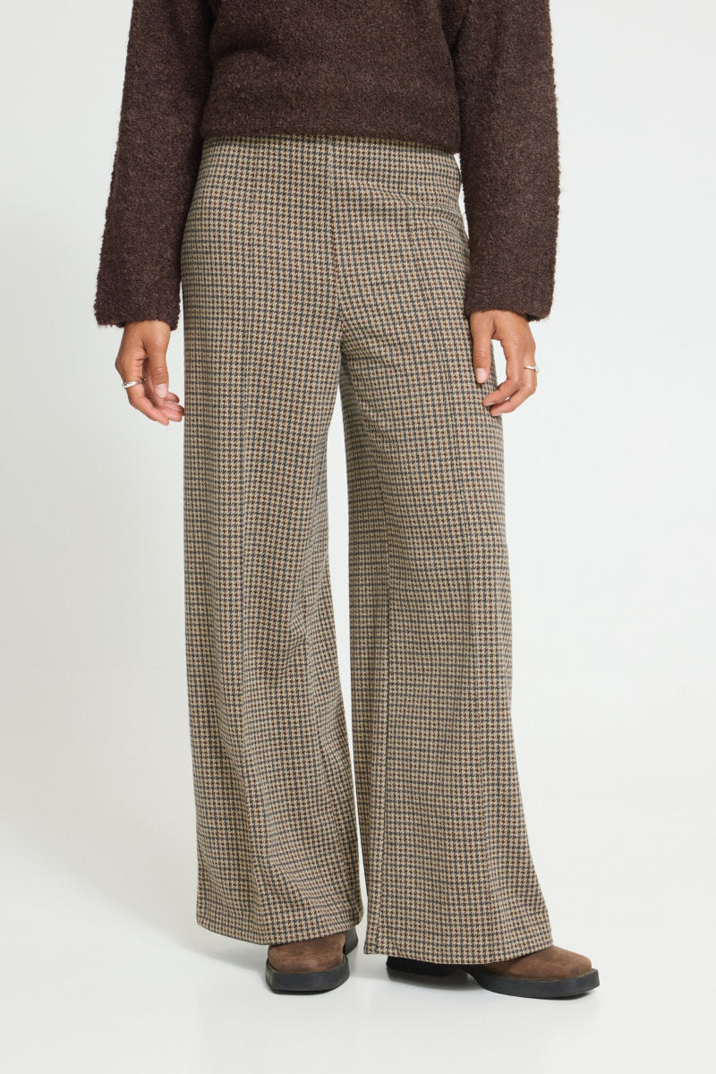 Kate check trousers, brown