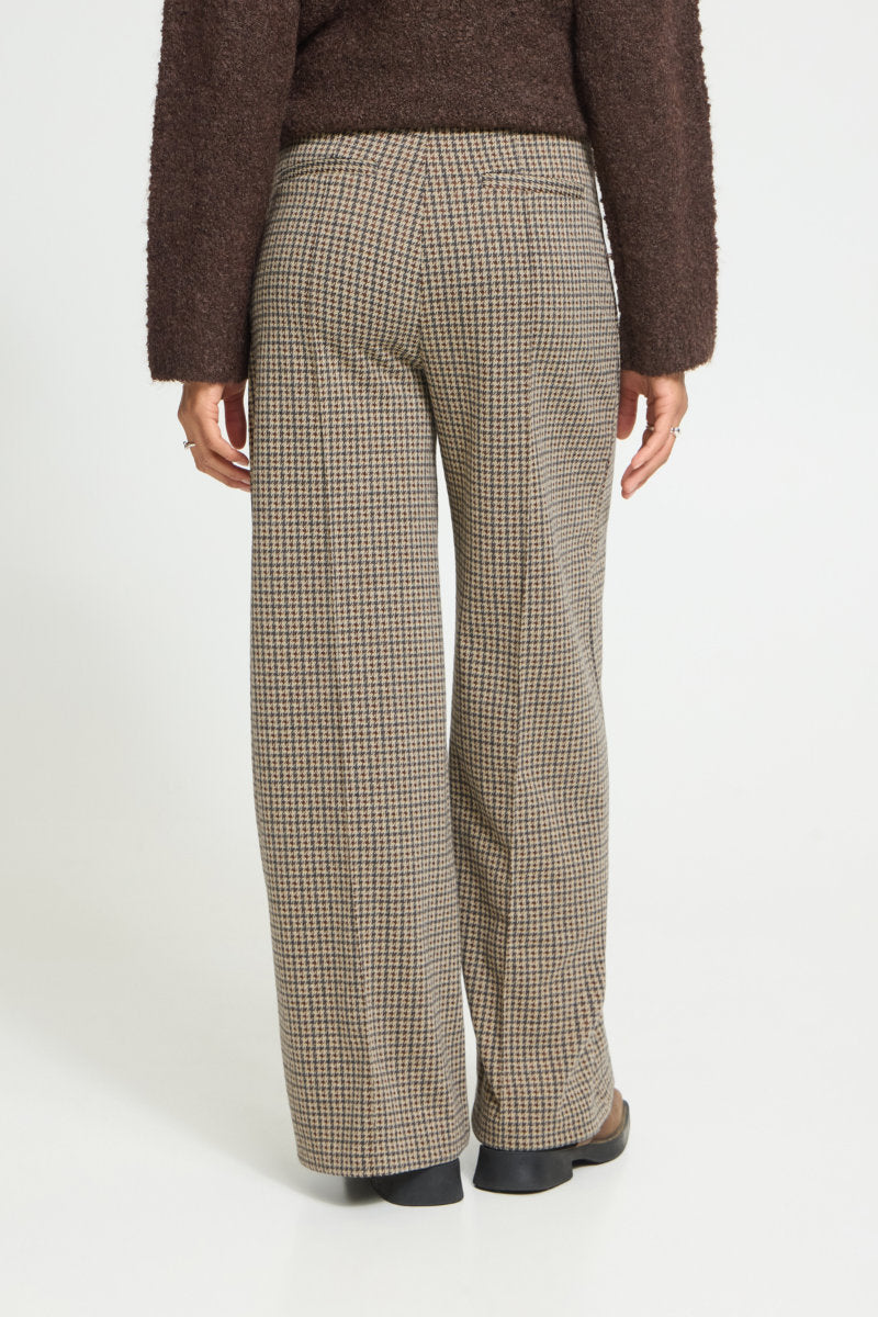Kate check trousers, brown